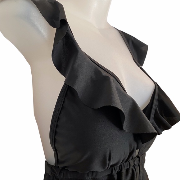 NWT Plus Size One Piece Bathing Suit Black Ruffles - Picture 9 of 12